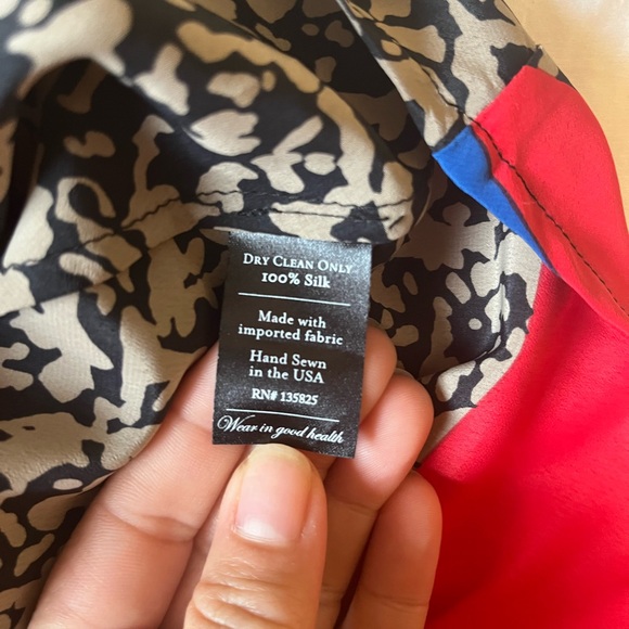 No. 6 Store 100% Silk Color Block Flowy Dress Sz 2 - Picture 4 of 5